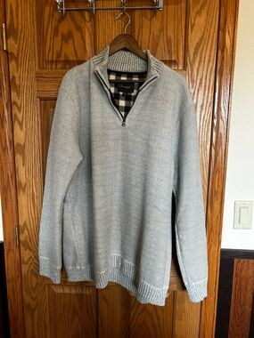 Men's threadgrit Light Gray Half-Zip Knit Sweater XXL